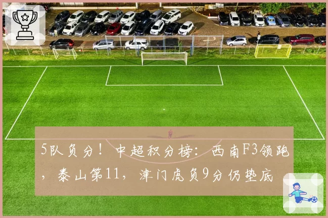 5队负分!中超积分榜:西南F3领跑,泰山第11,津门虎负9分仍垫底